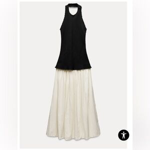 NWT ZARA COMBINED HALTER DRESS W COLLECTION Size Large